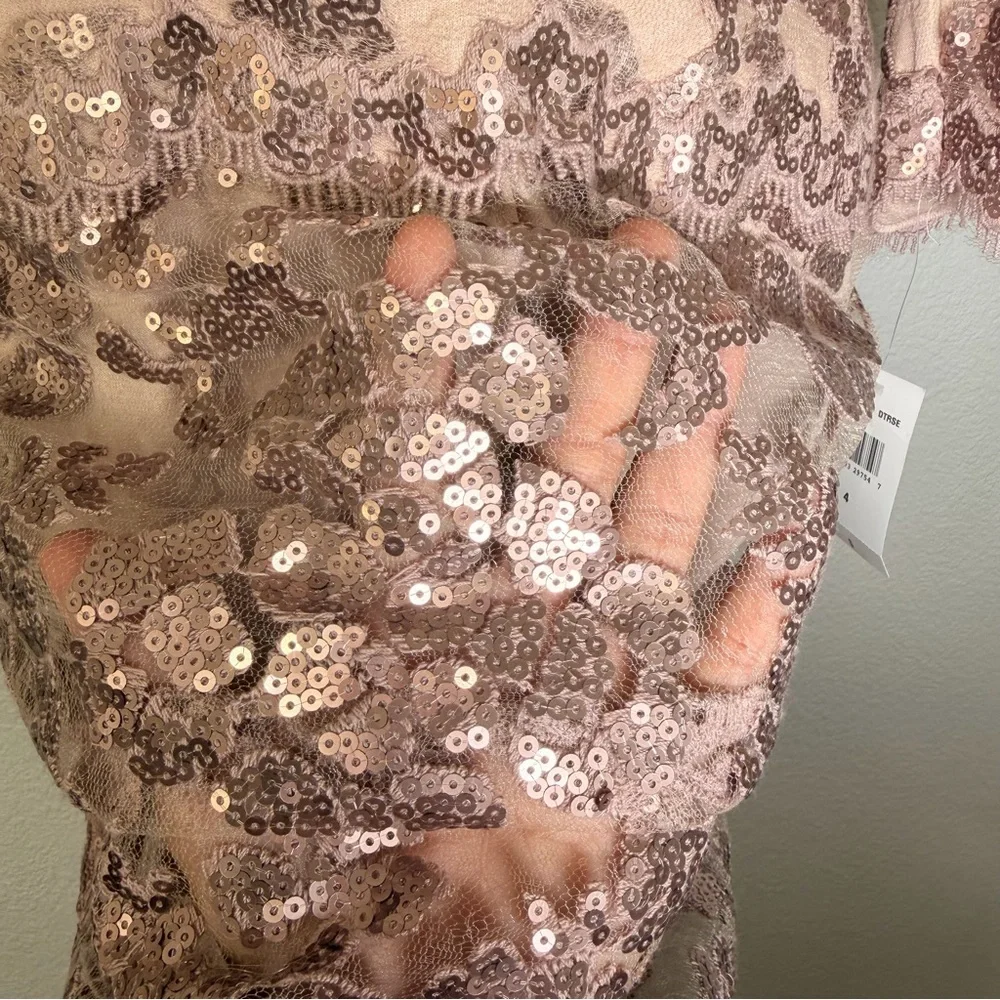 NWT Tadashi Shoji ALT1736M Lace Sequin Dress – Size 4